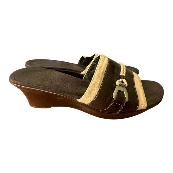 Aerosoles Leather Canvas Nautical Rope Sandals Size 9M - Picture 5 of 7